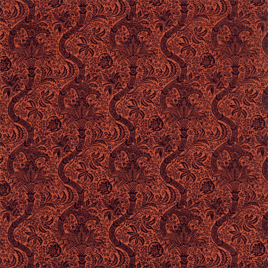 Indian Flock Velvet Russet Mulberry 236943 Apex Curtains