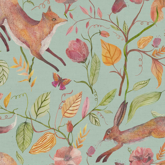 Leaping Into The Fauna Duck Egg Blue Valances