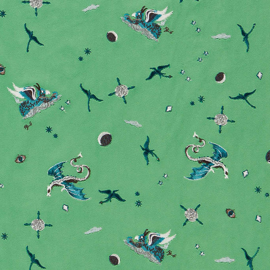 Draco Cosmos Embroidery Green F1751-01 Upholstered Pelmets