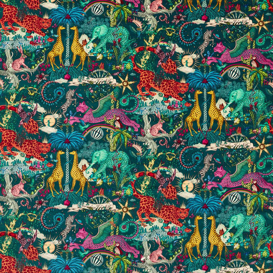 Paradise Lost Velvet Teal F1757-01 Fabric by the Metre