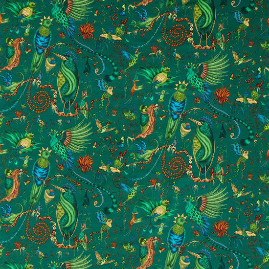 Quetzal Velvet Teal F1759-02 Fabric by the Metre