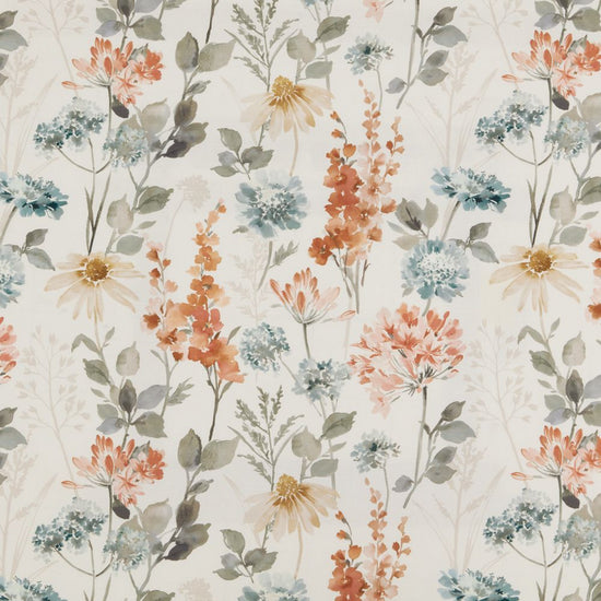 Wild Garden Cotton Coral Fabric by the Metre