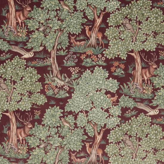 Woodland Retreat Bordeaux Fabric by the Metre