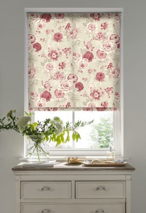 Genevieve Raspberry Roller Blinds